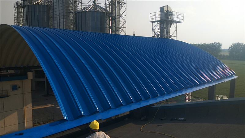 浙江麗水糧庫工程過道拱形屋頂施工案例